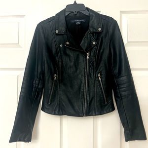 Faux black leather jacket